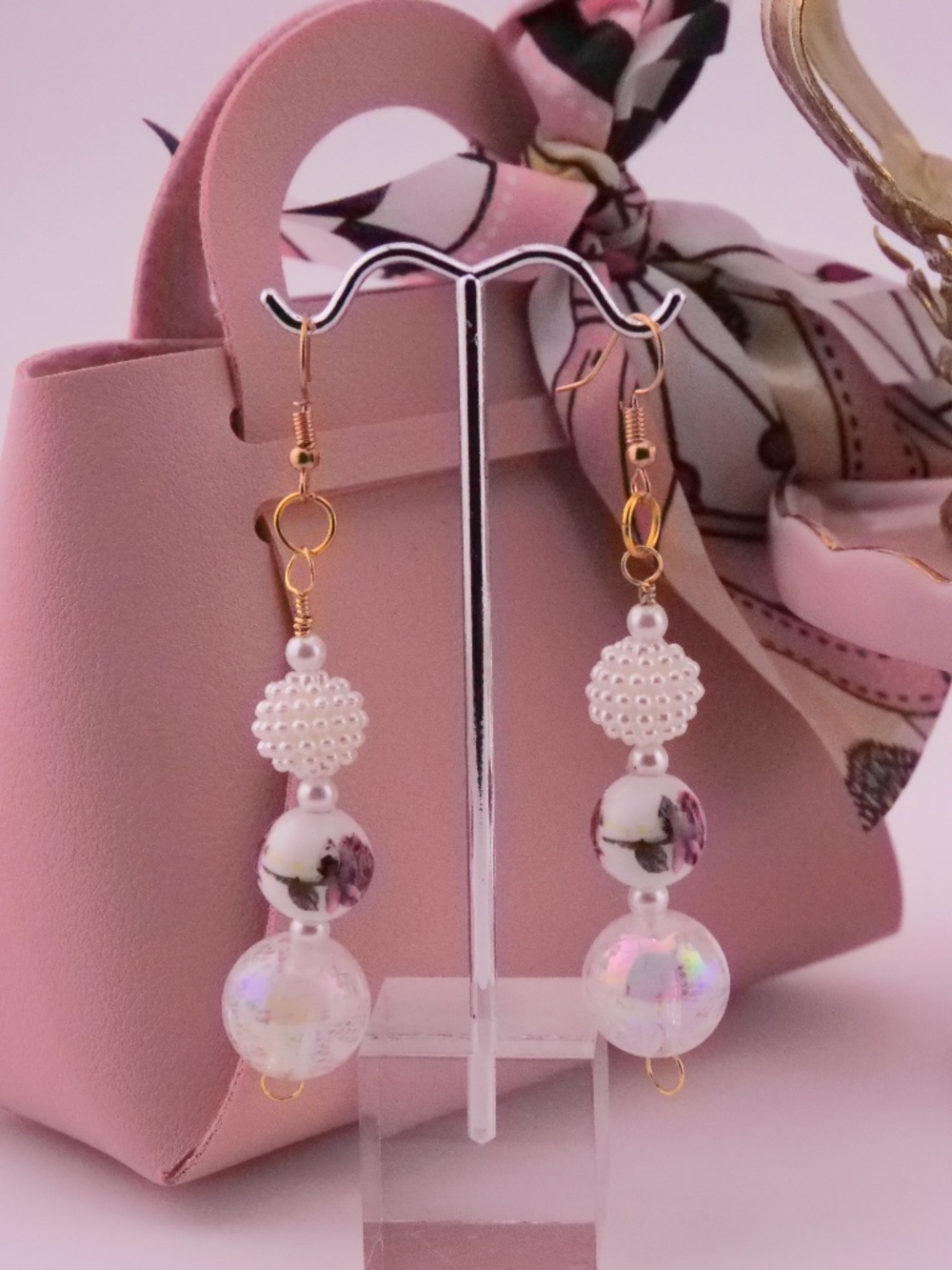 Versailles Pearl Earrings | Floral Pearl Dangle Earrings | Romantic Cottagecore